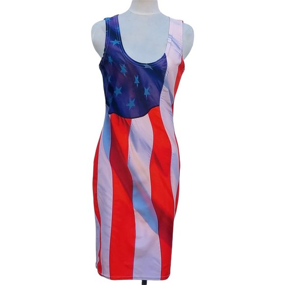 USA Flag Bodycon Dress - Picture 2 of 6